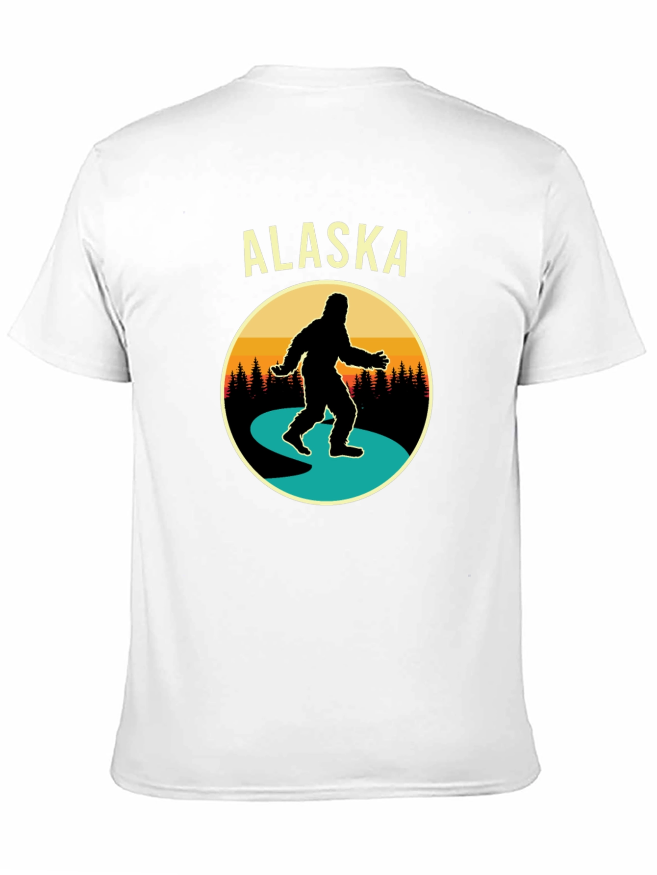Alaska Bigfoot Graphic Tee - Black Cotton T-Shirt
