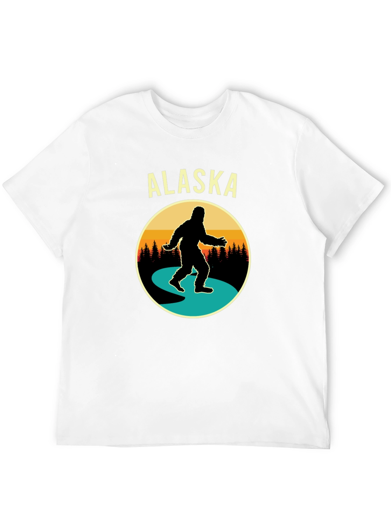 Alaska Bigfoot Graphic Tee - Black Cotton T-Shirt
