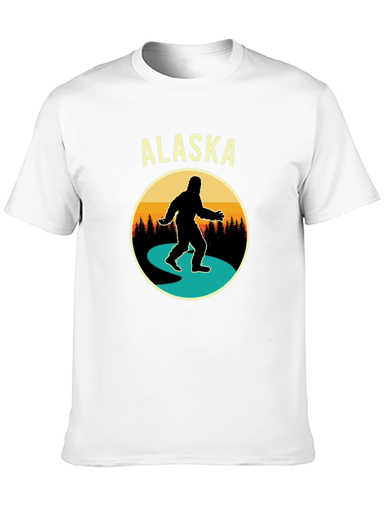 Alaska Bigfoot Graphic Tee - Black Cotton T-Shirt