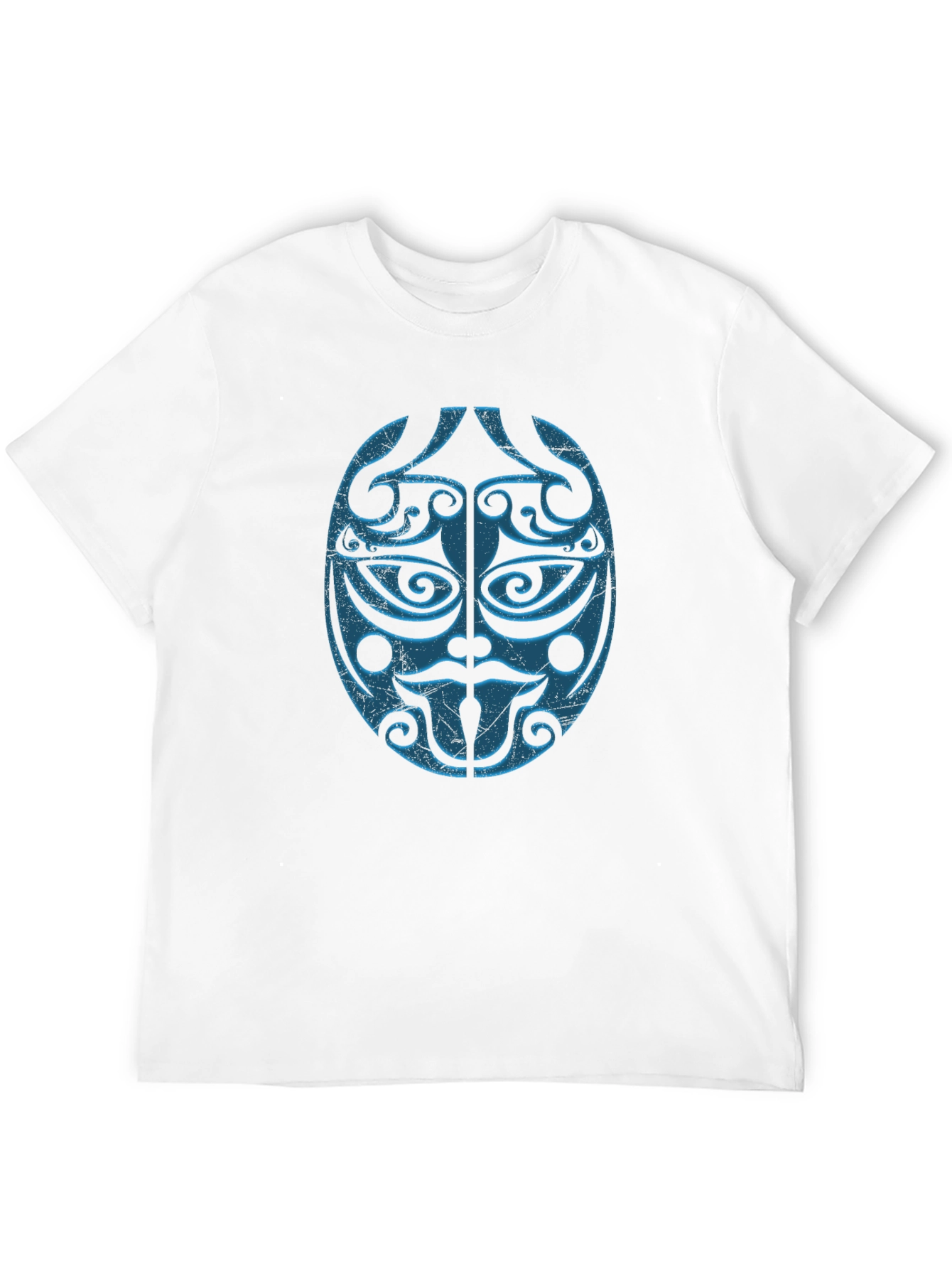 Tribal Mask Graphic Tee - Stylish Black T-Shirt