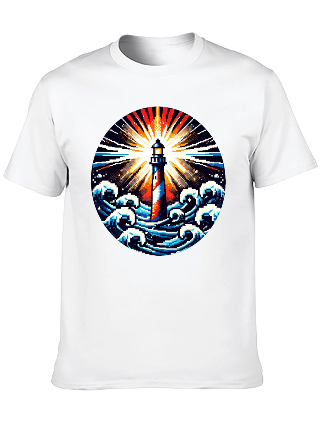 Pixel Lighthouse Graphic Tee - Black