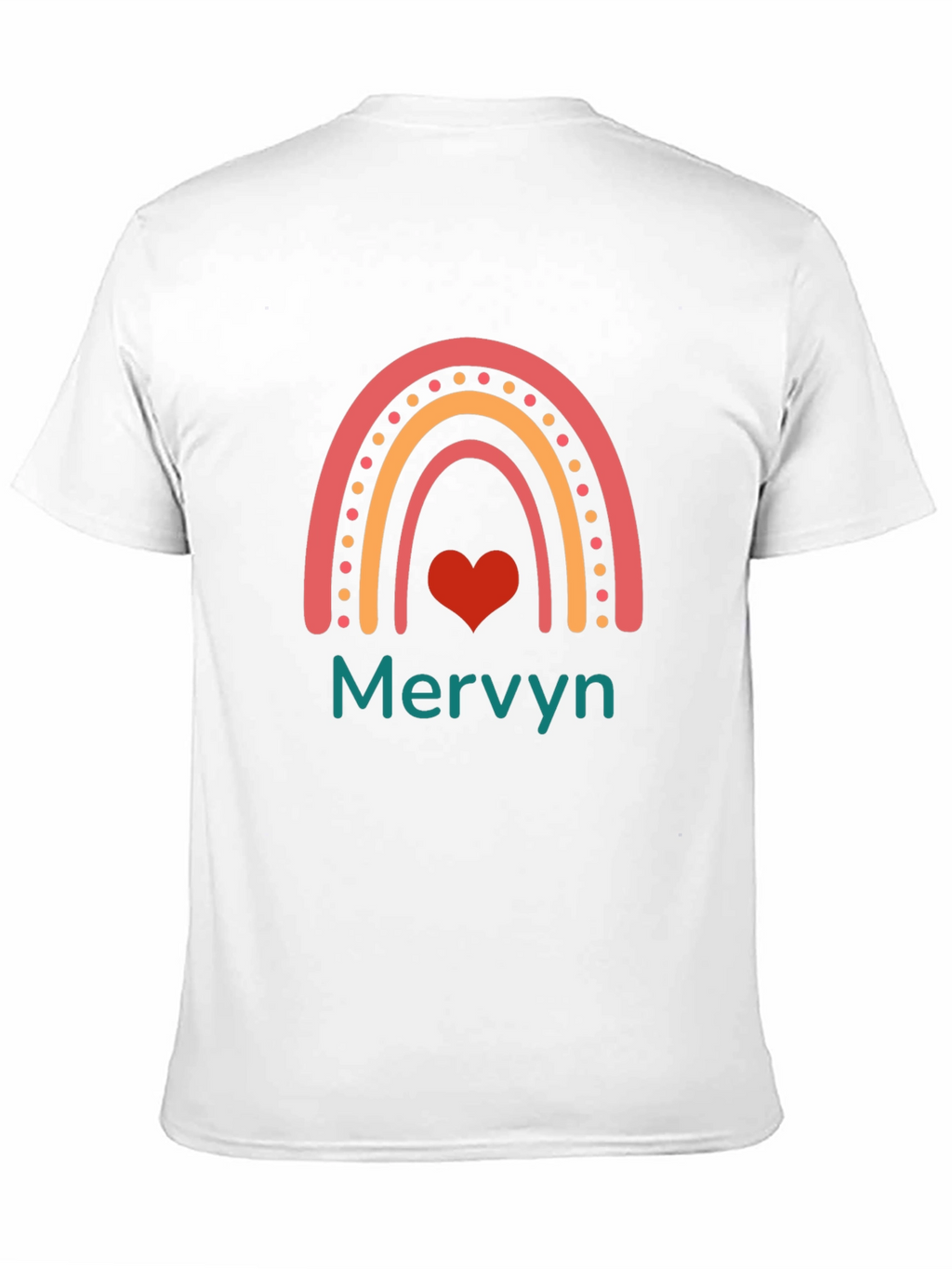 Rainbow Heart Mervyn Personalized T-Shirt