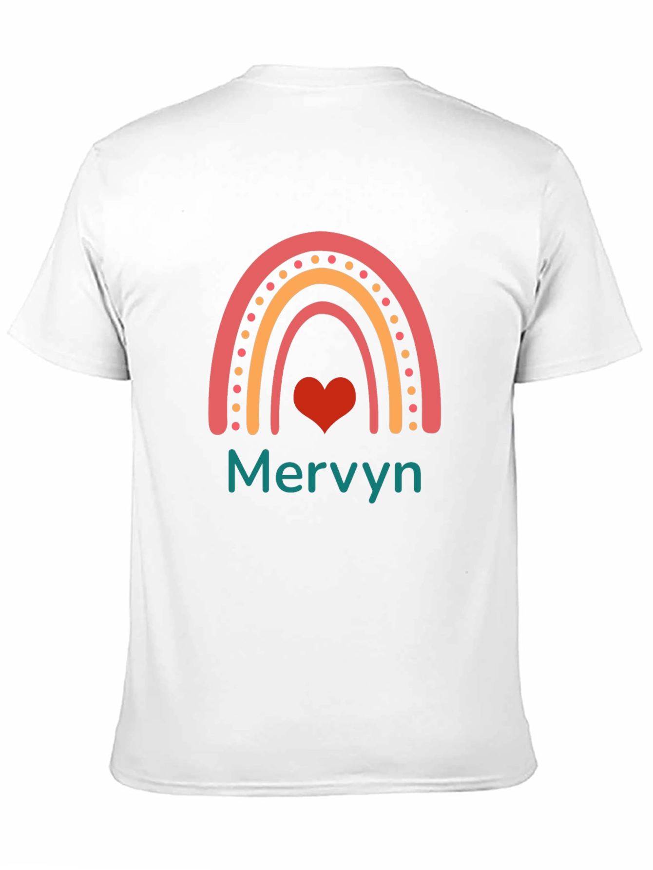 Rainbow Heart Mervyn Personalized T-Shirt