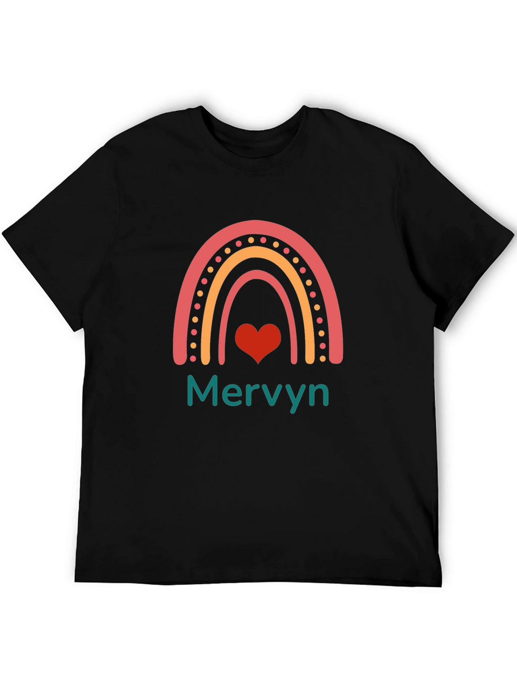 Rainbow Heart Mervyn Personalized T-Shirt