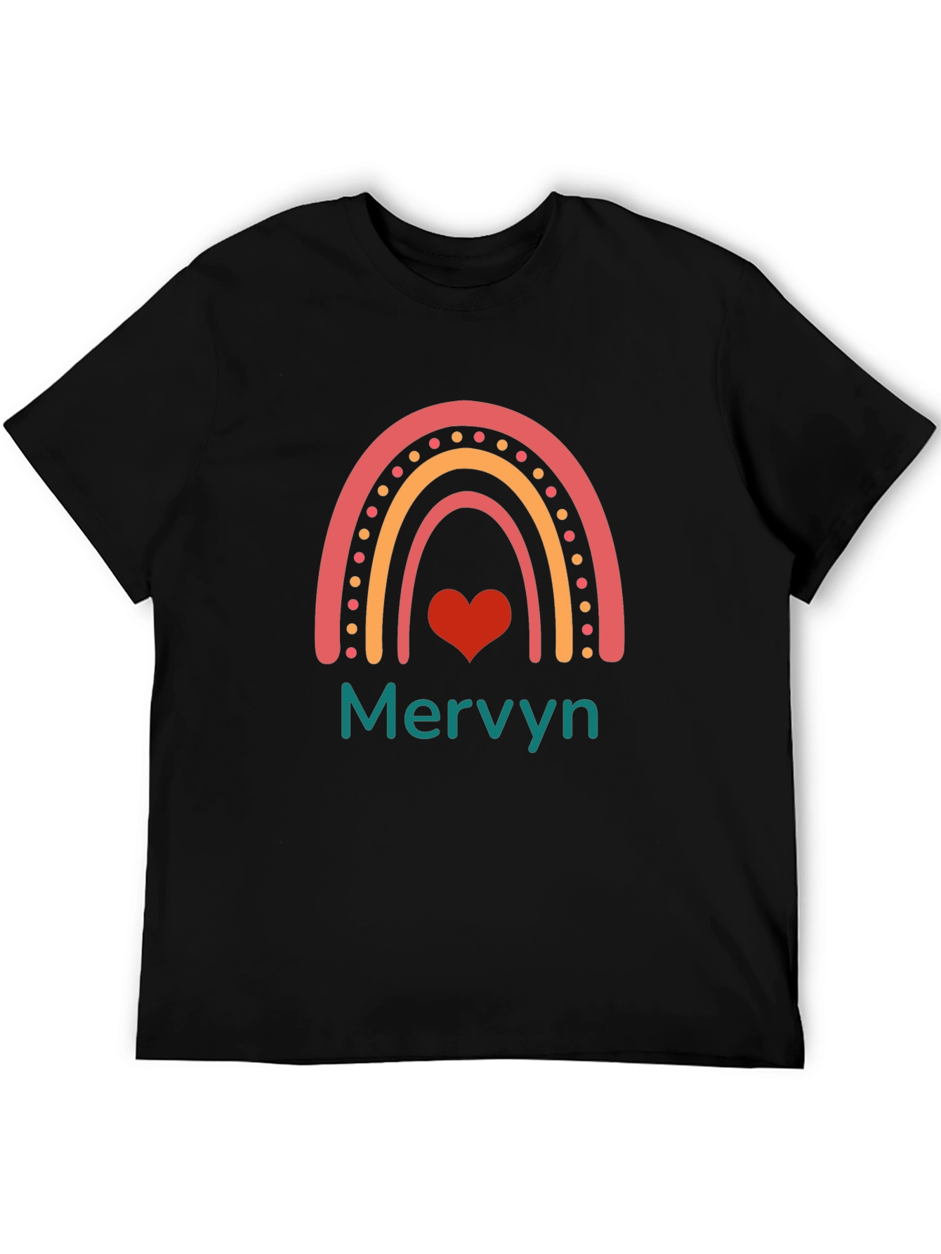 Rainbow Heart Mervyn Personalized T-Shirt