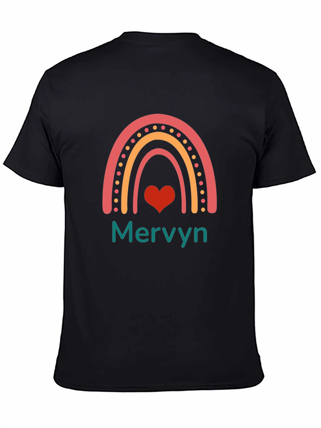 Rainbow Heart Mervyn Personalized T-Shirt