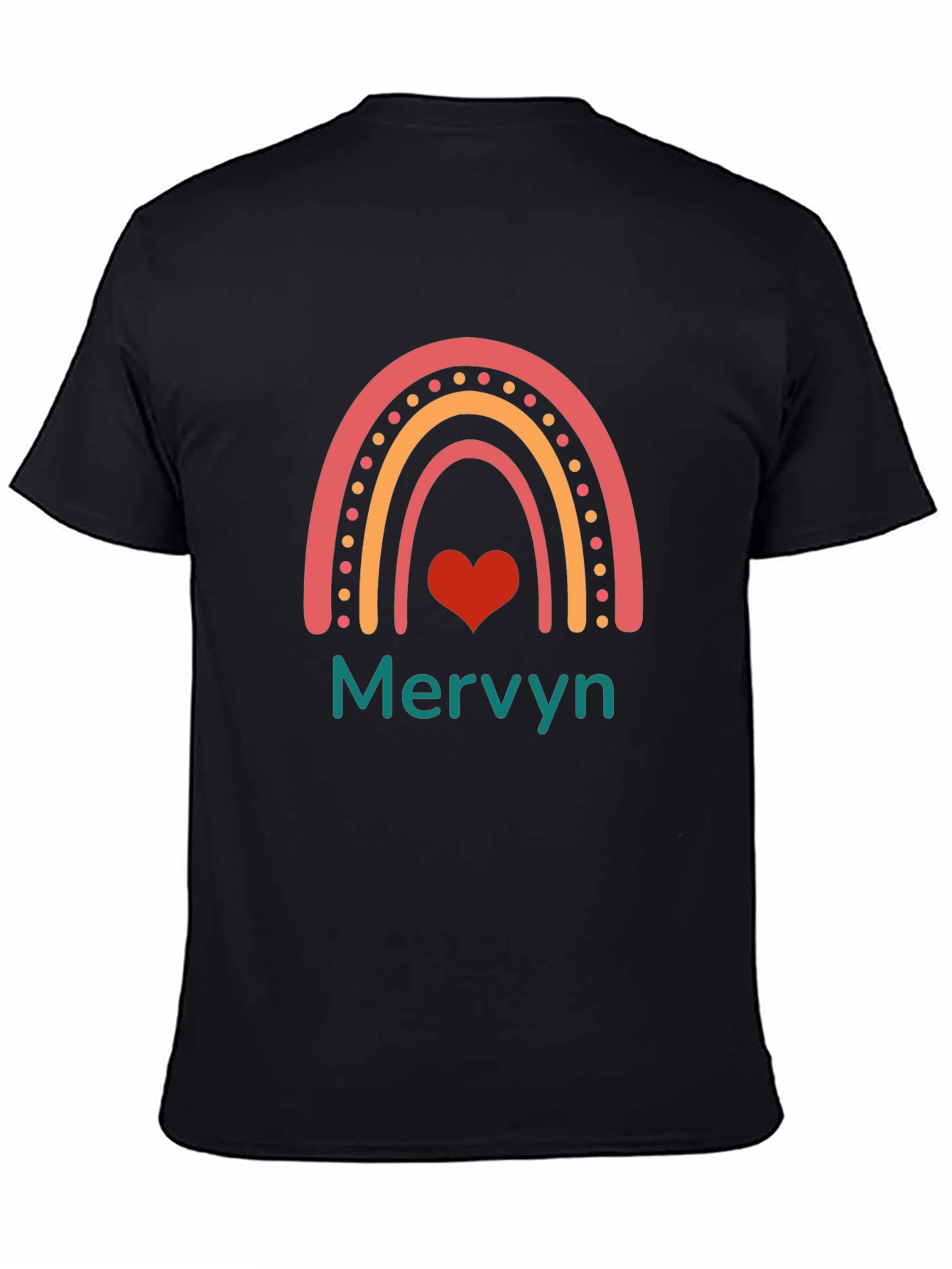 Rainbow Heart Mervyn Personalized T-Shirt