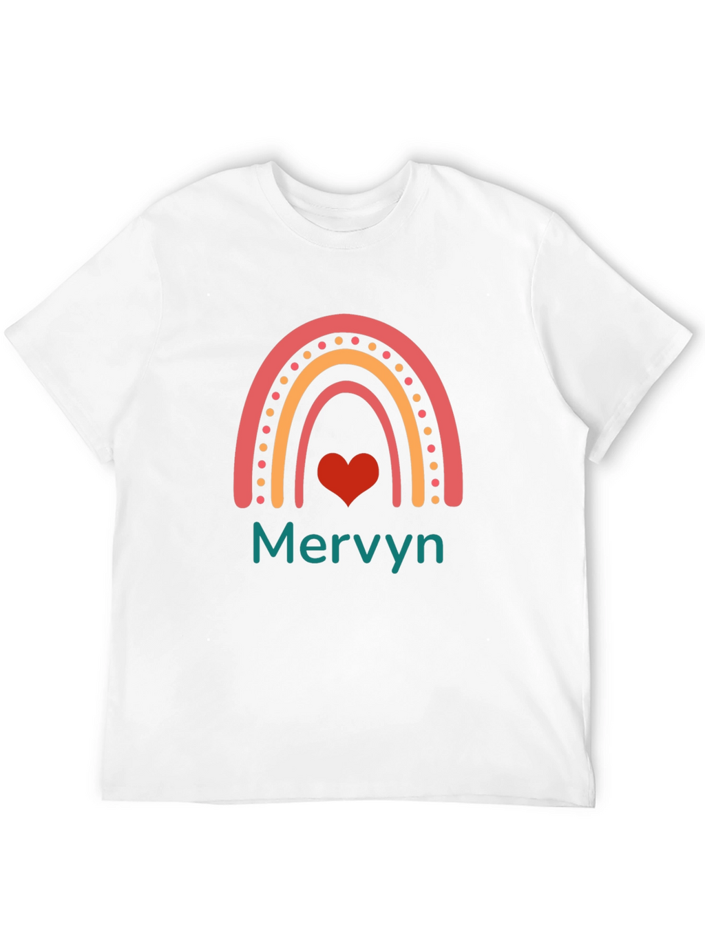 Rainbow Heart Mervyn Personalized T-Shirt