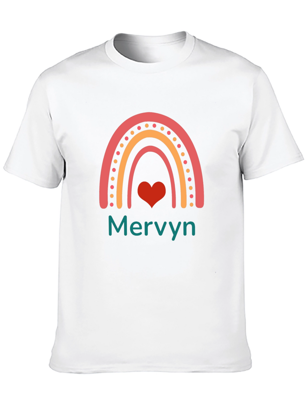 Rainbow Heart Mervyn Personalized T-Shirt