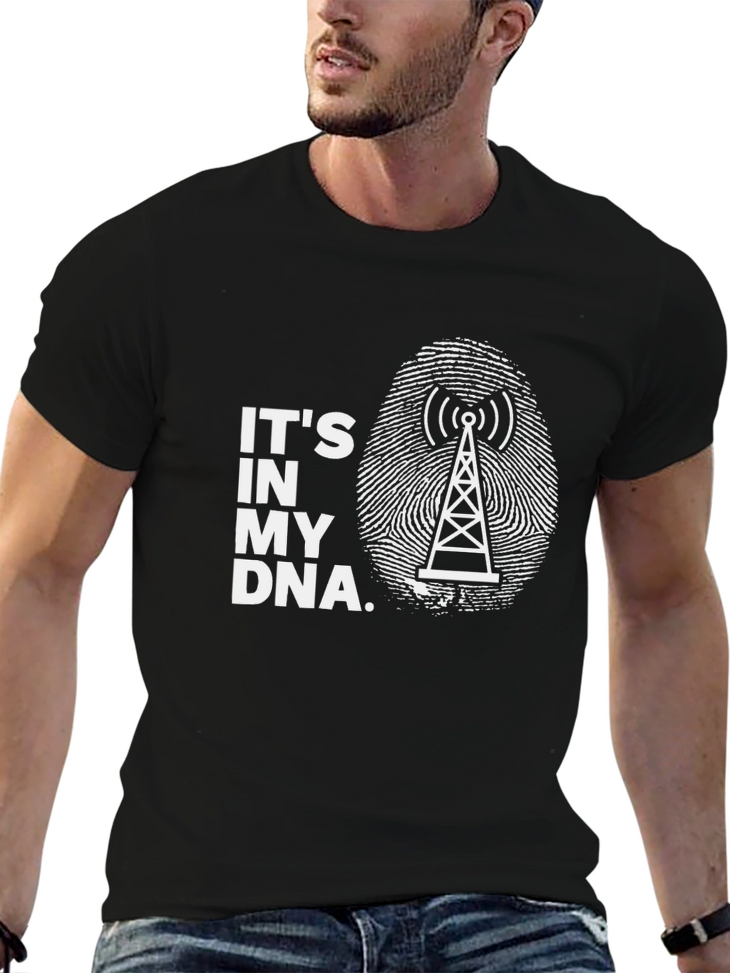 Its In My DNA Radio Tower Graphic T-Shirt