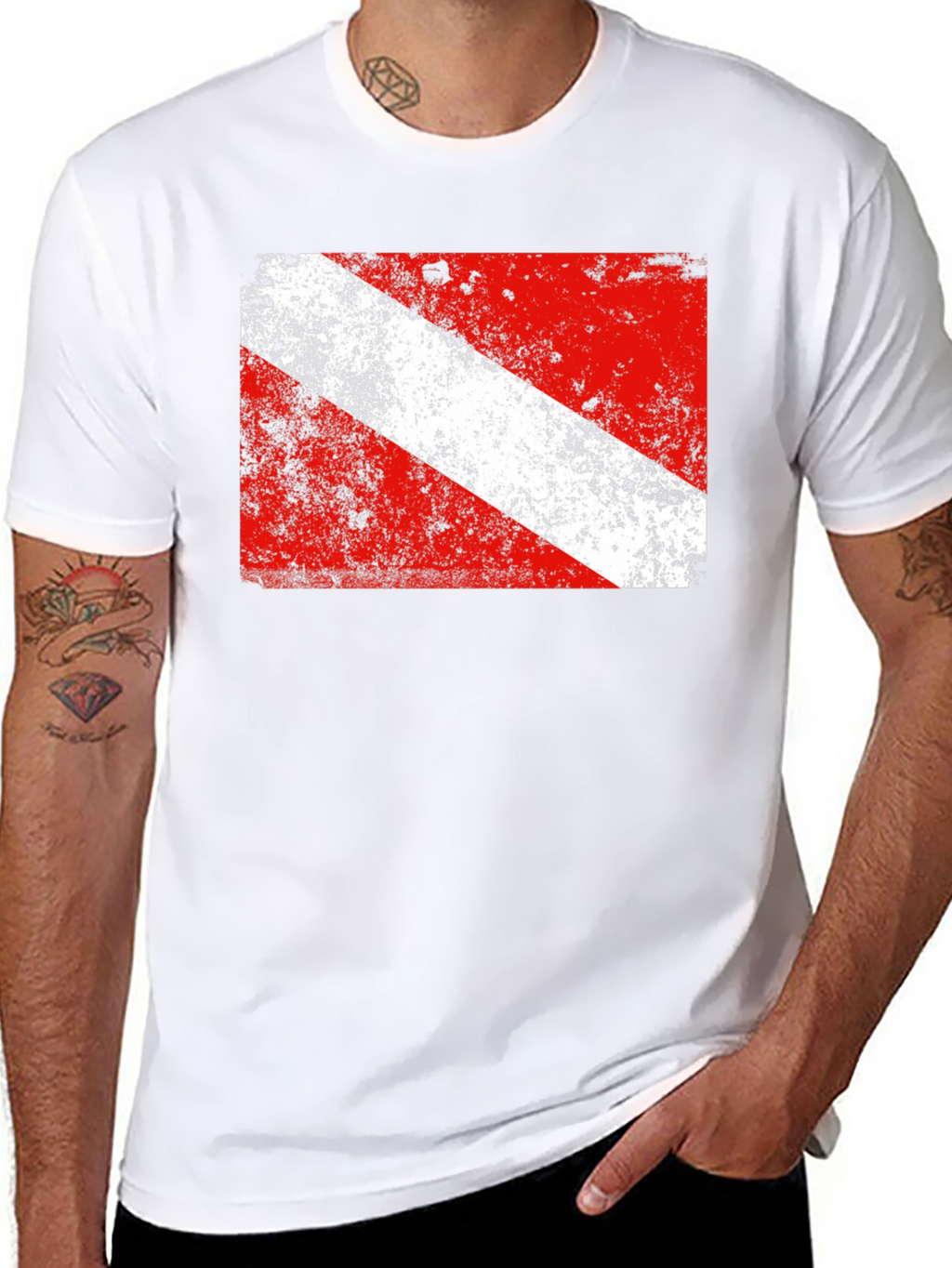 Diver Down Flag Graphic T-Shirt - Scuba Diving Tee