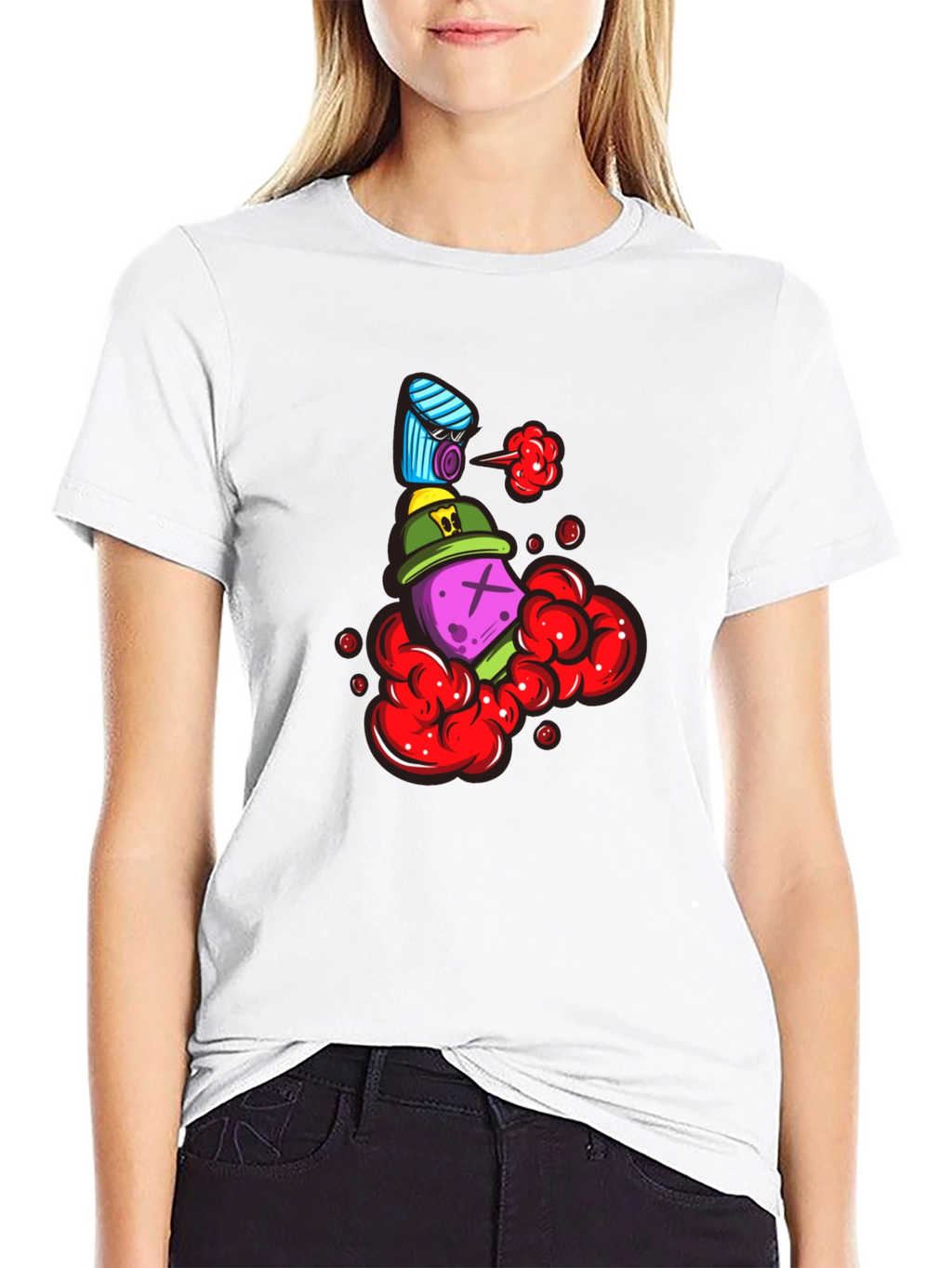 Unique Graphic Print Crew Neck T-Shirt