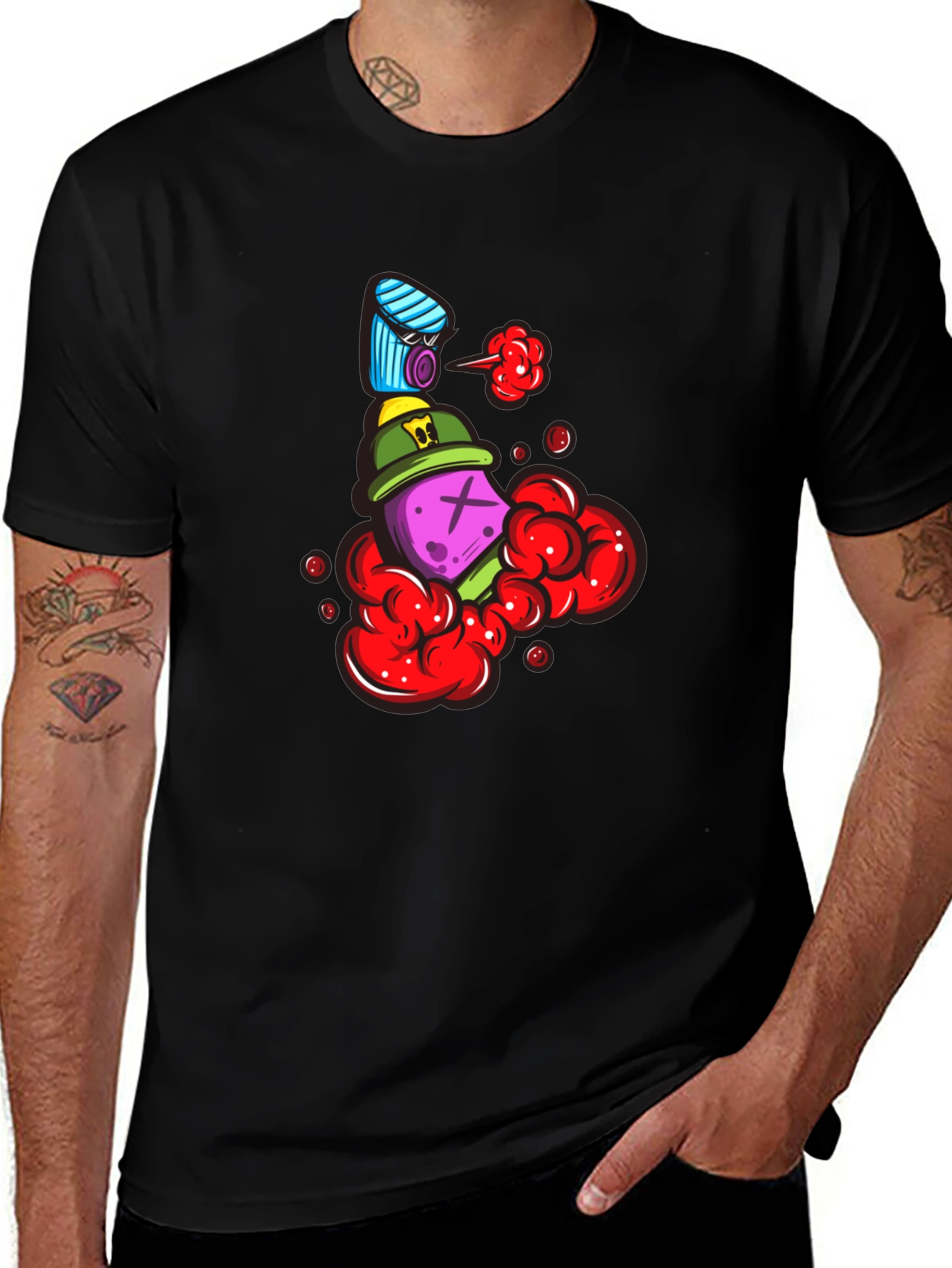 Unique Graphic Print Crew Neck T-Shirt