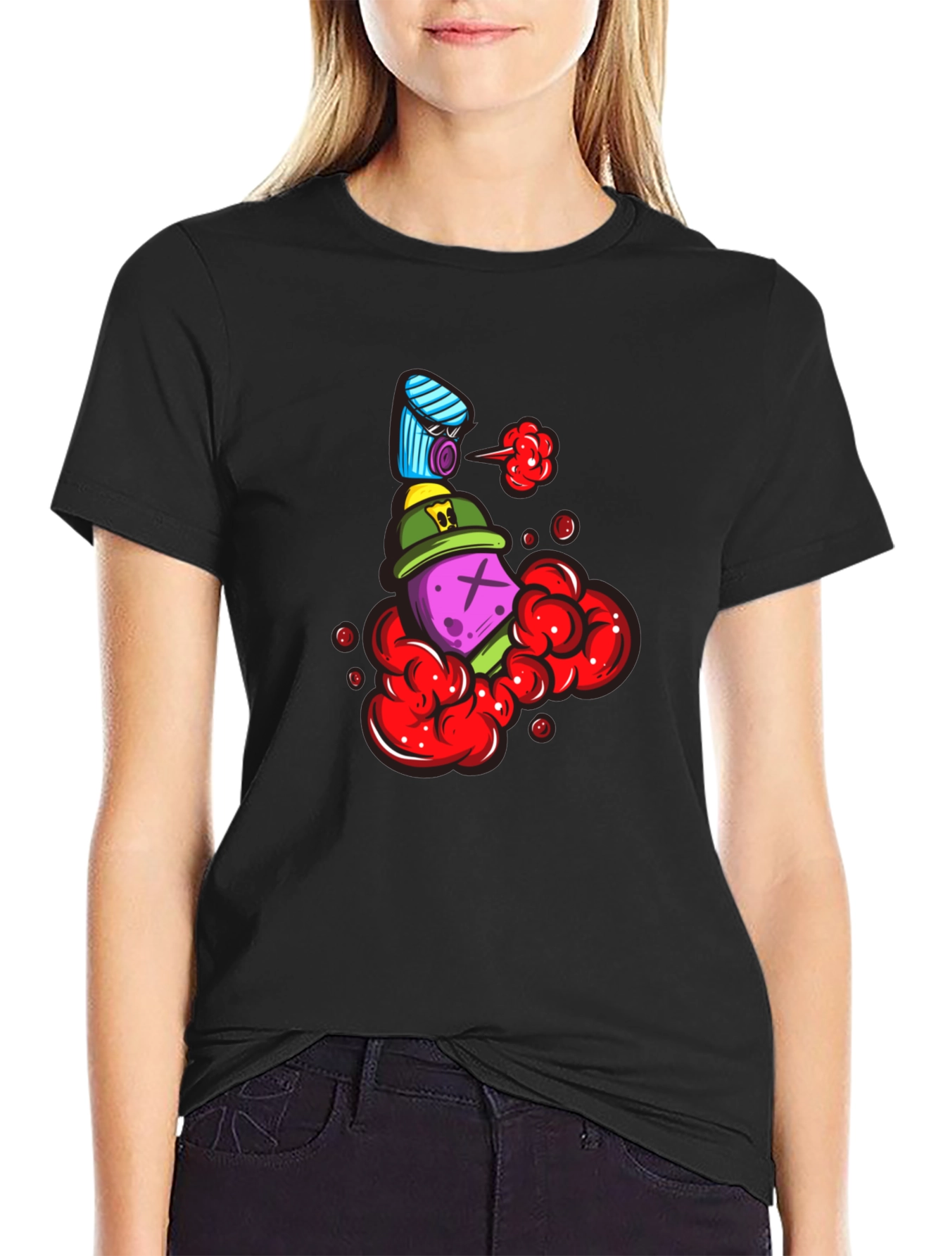 Unique Graphic Print Crew Neck T-Shirt