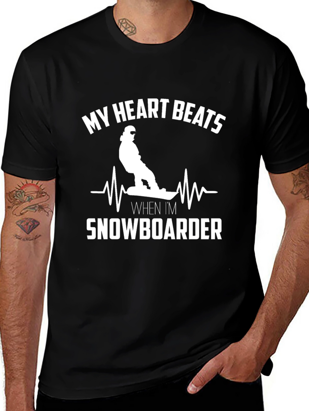 Snowboarder Heartbeat T-Shirt