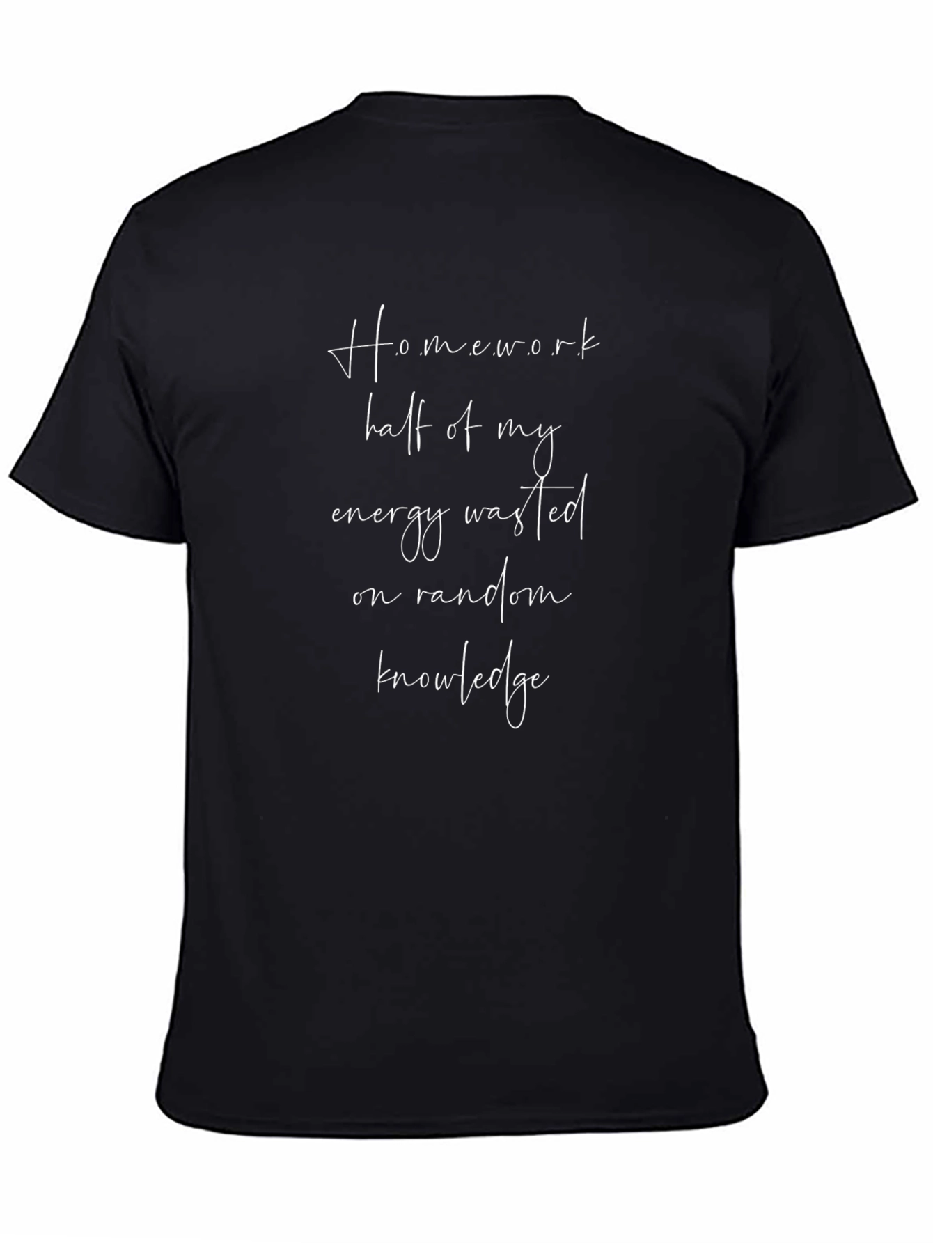 Homework Half Energy Wasted Mens Black Graphic T-Shirt