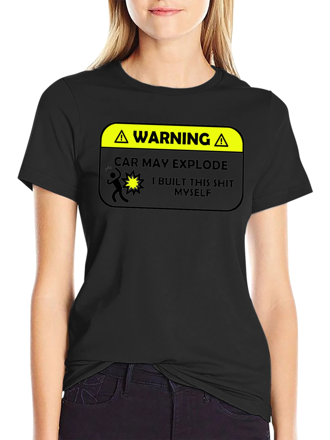 Warning: Car May Explode Funny Graphic T-Shirt