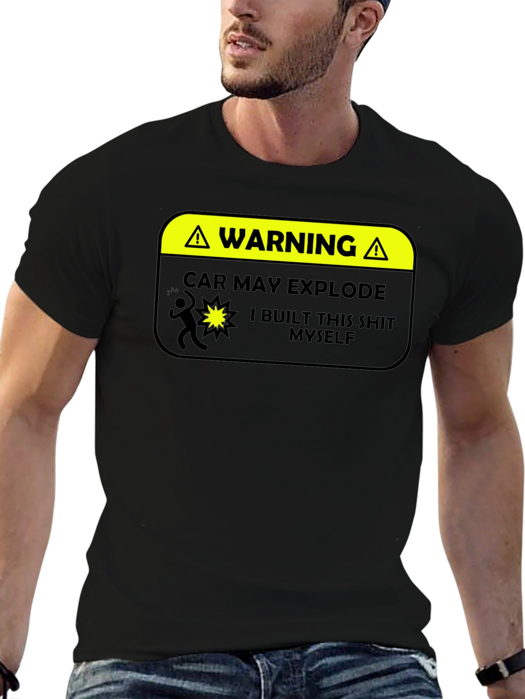Warning: Car May Explode Funny Graphic T-Shirt