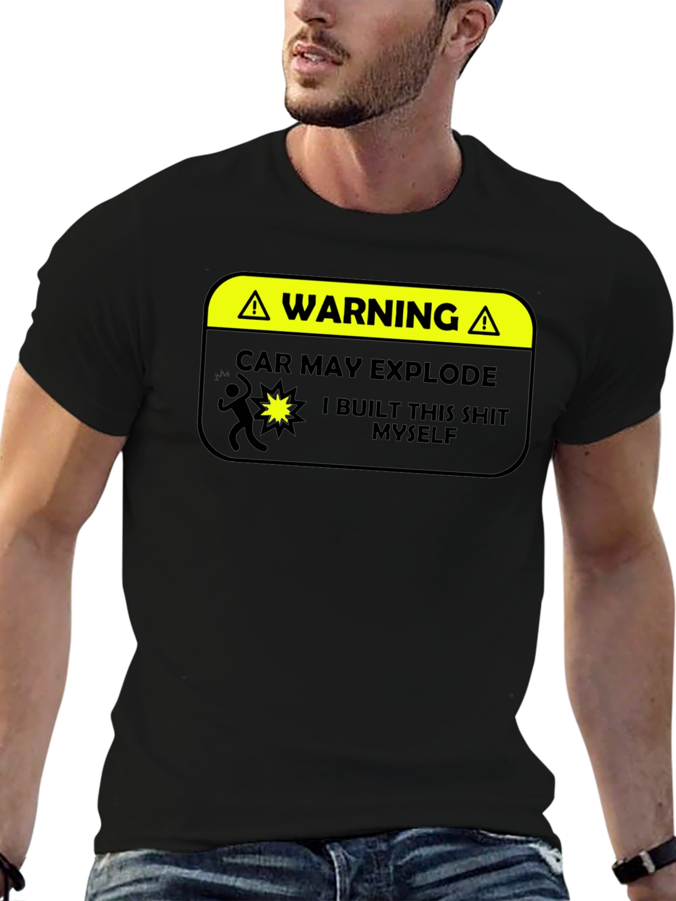 Warning: Car May Explode Funny Graphic T-Shirt