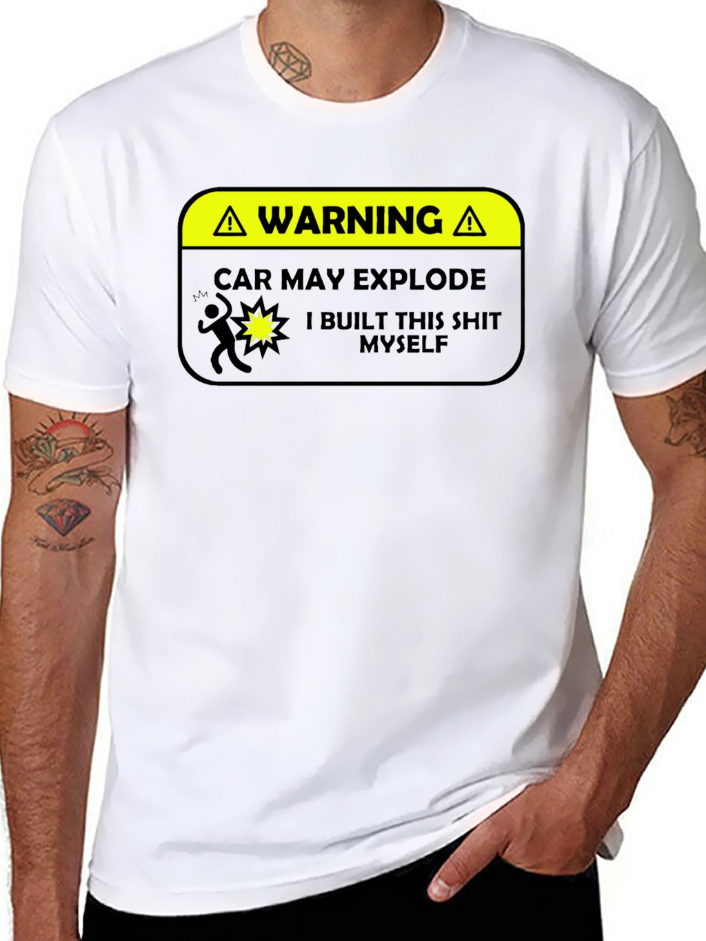 Warning: Car May Explode Funny Graphic T-Shirt