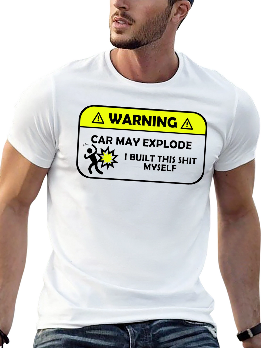 Warning: Car May Explode Funny Graphic T-Shirt