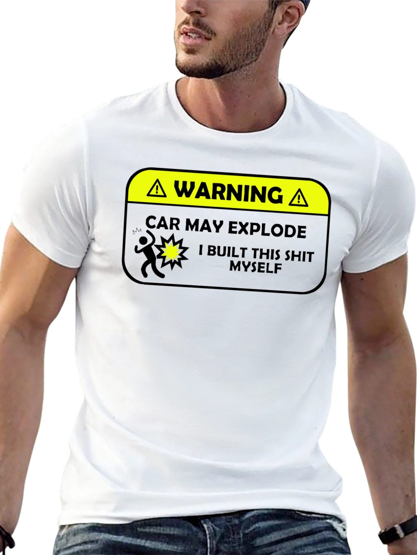 Warning: Car May Explode Funny Graphic T-Shirt