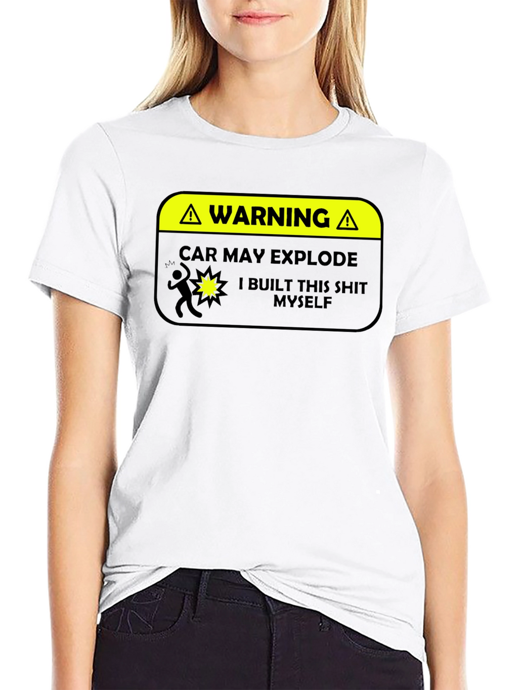 Warning: Car May Explode Funny Graphic T-Shirt