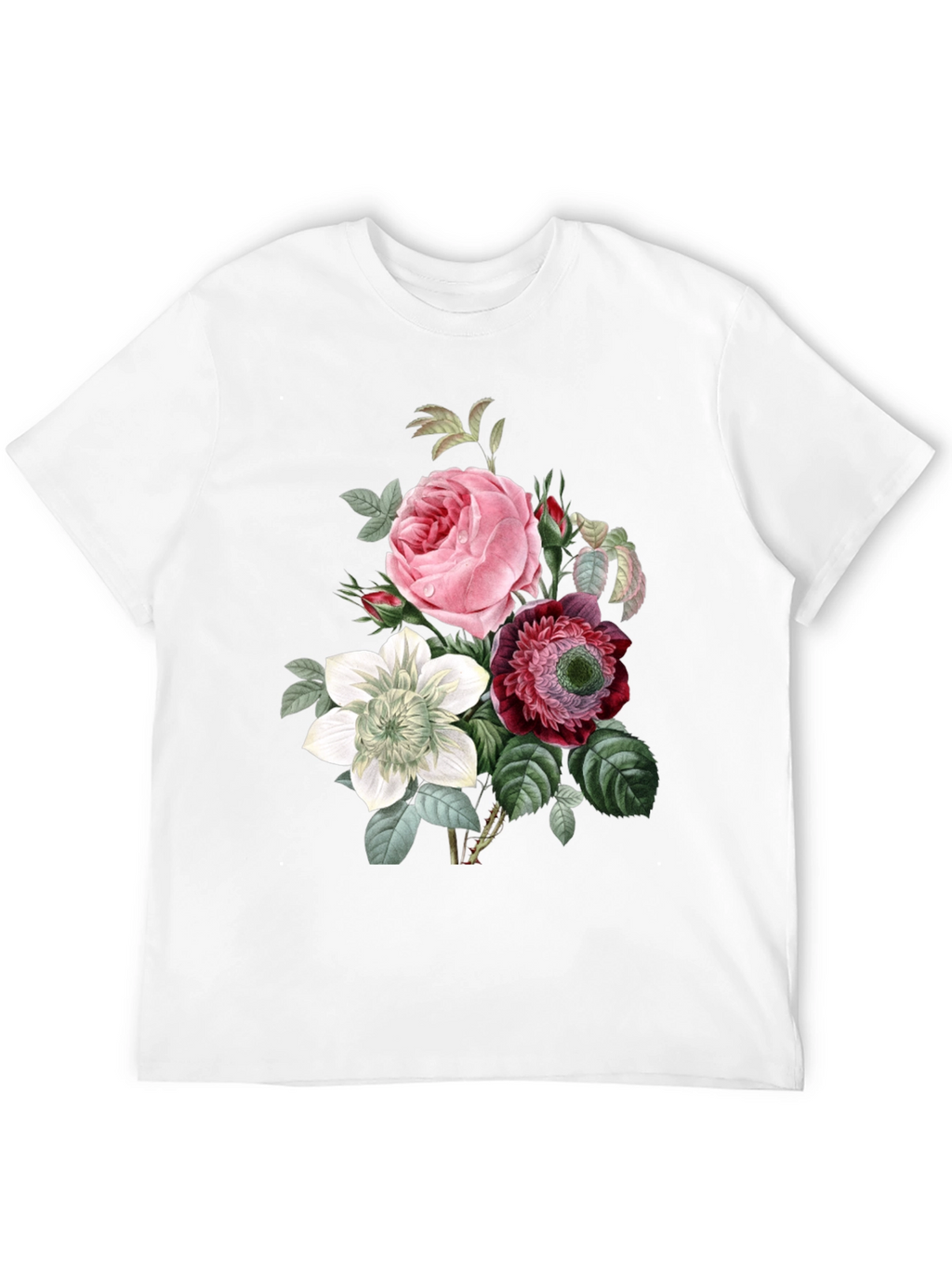 Floral Print Black T-Shirt