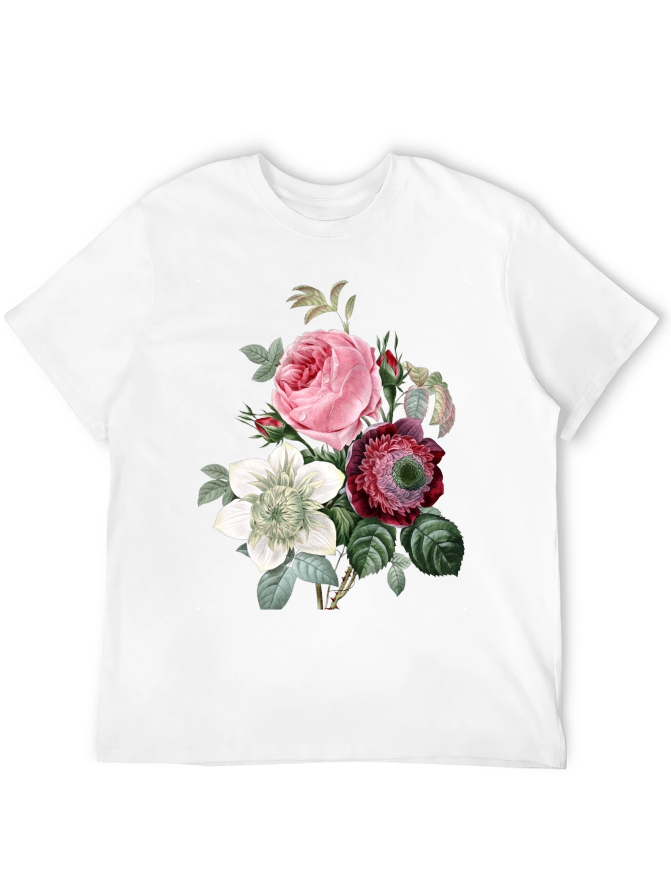 Floral Print Black T-Shirt