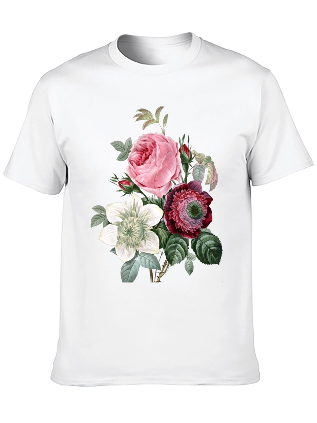 Floral Print Black T-Shirt