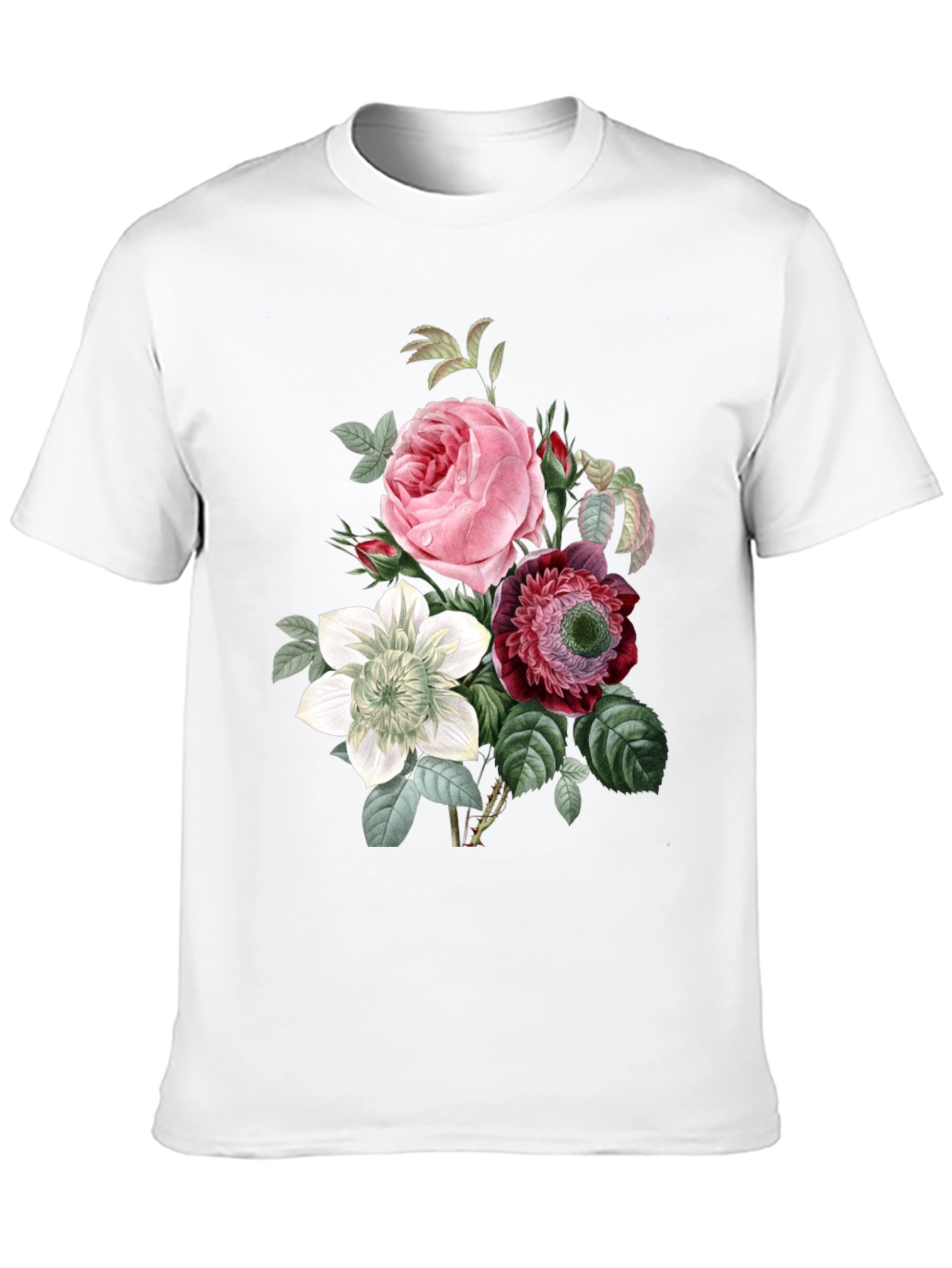 Floral Print Black T-Shirt