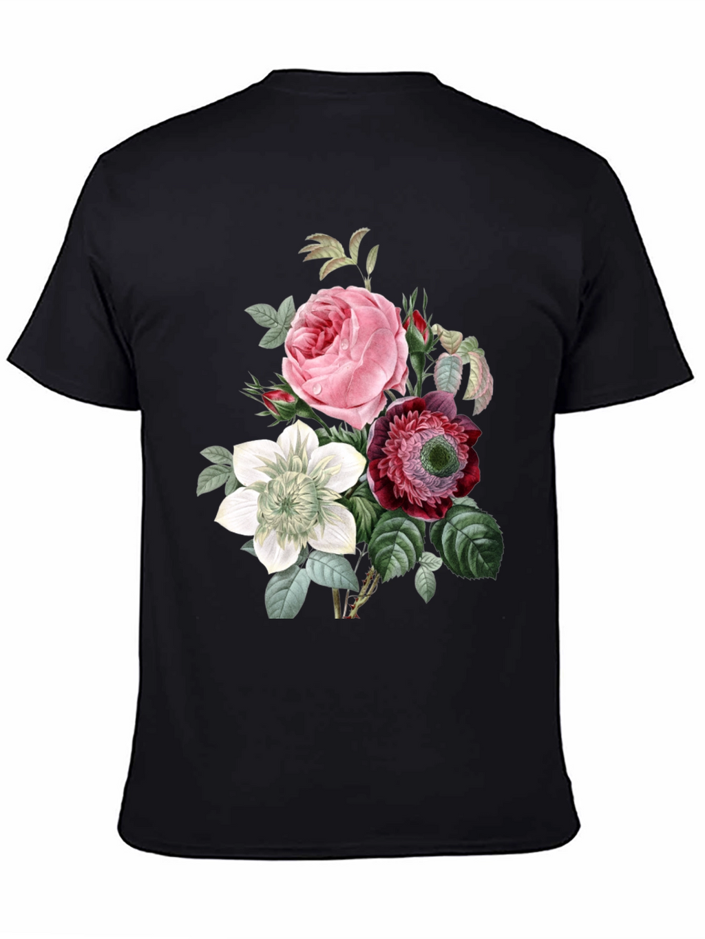 Floral Print Black T-Shirt