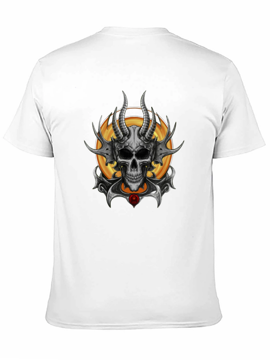 Skull Horned Graphic Tee - Mens Black T-Shirt
