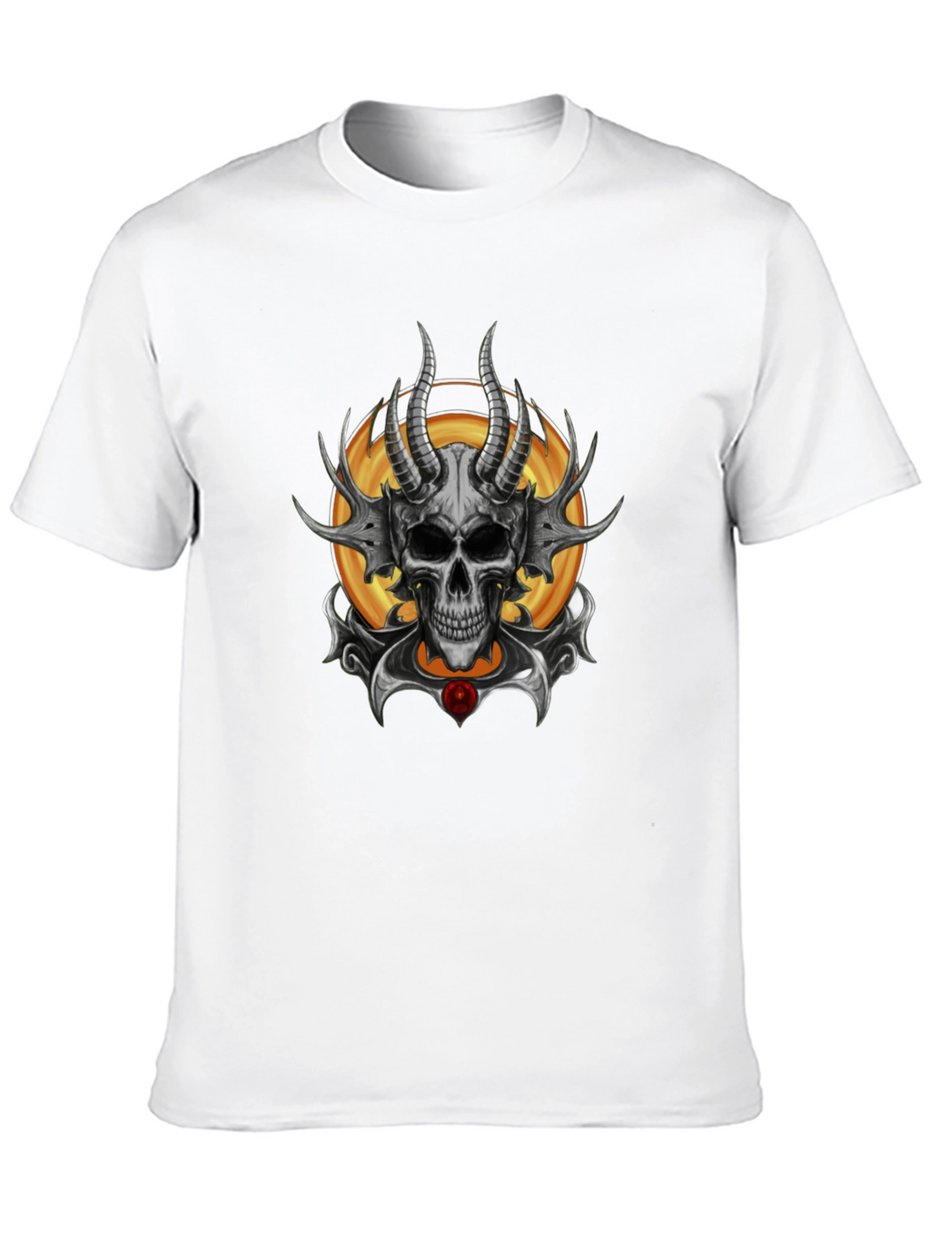 Skull Horned Graphic Tee - Mens Black T-Shirt