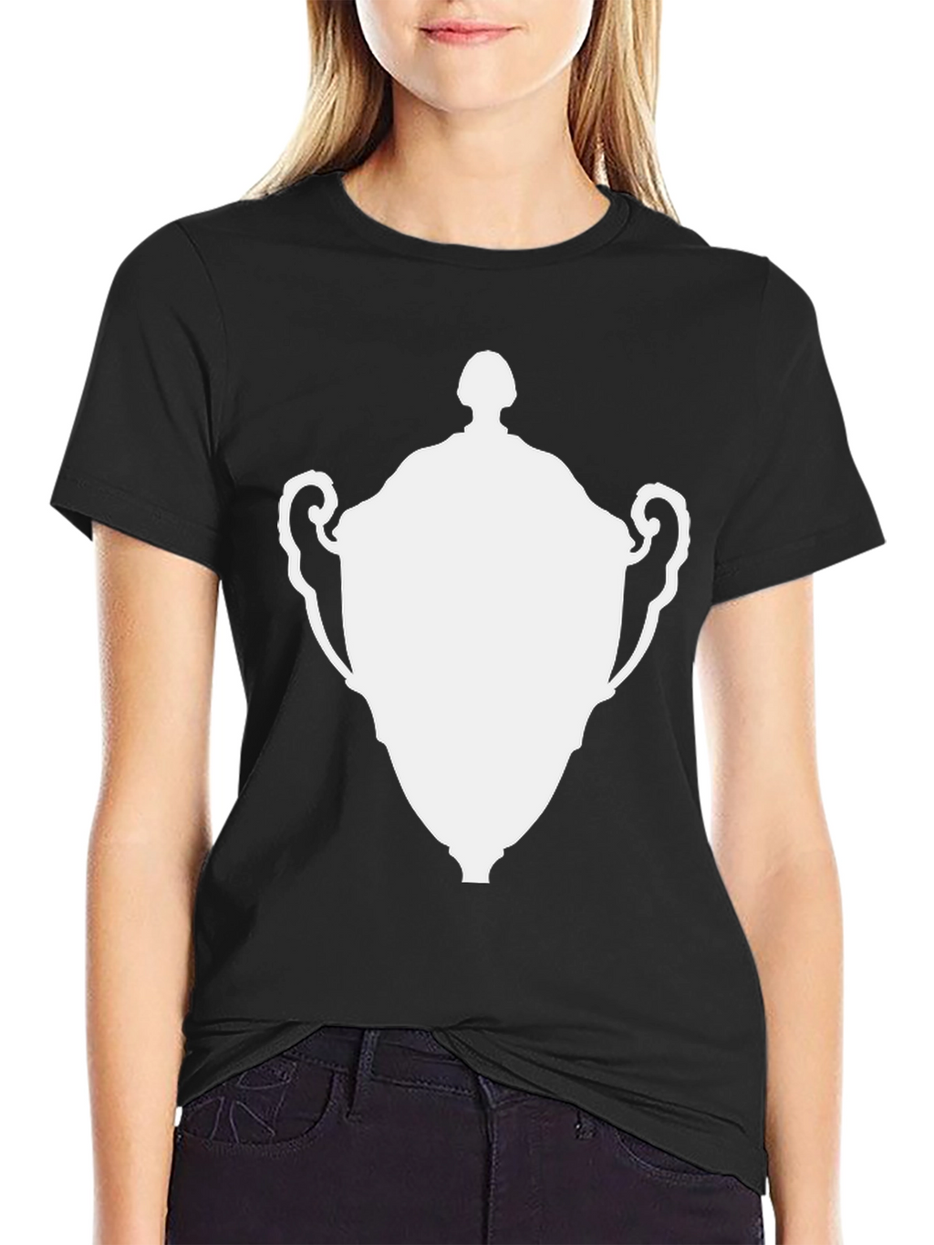 Graphic Tee - White Trophy Design Classic Black T-Shirt