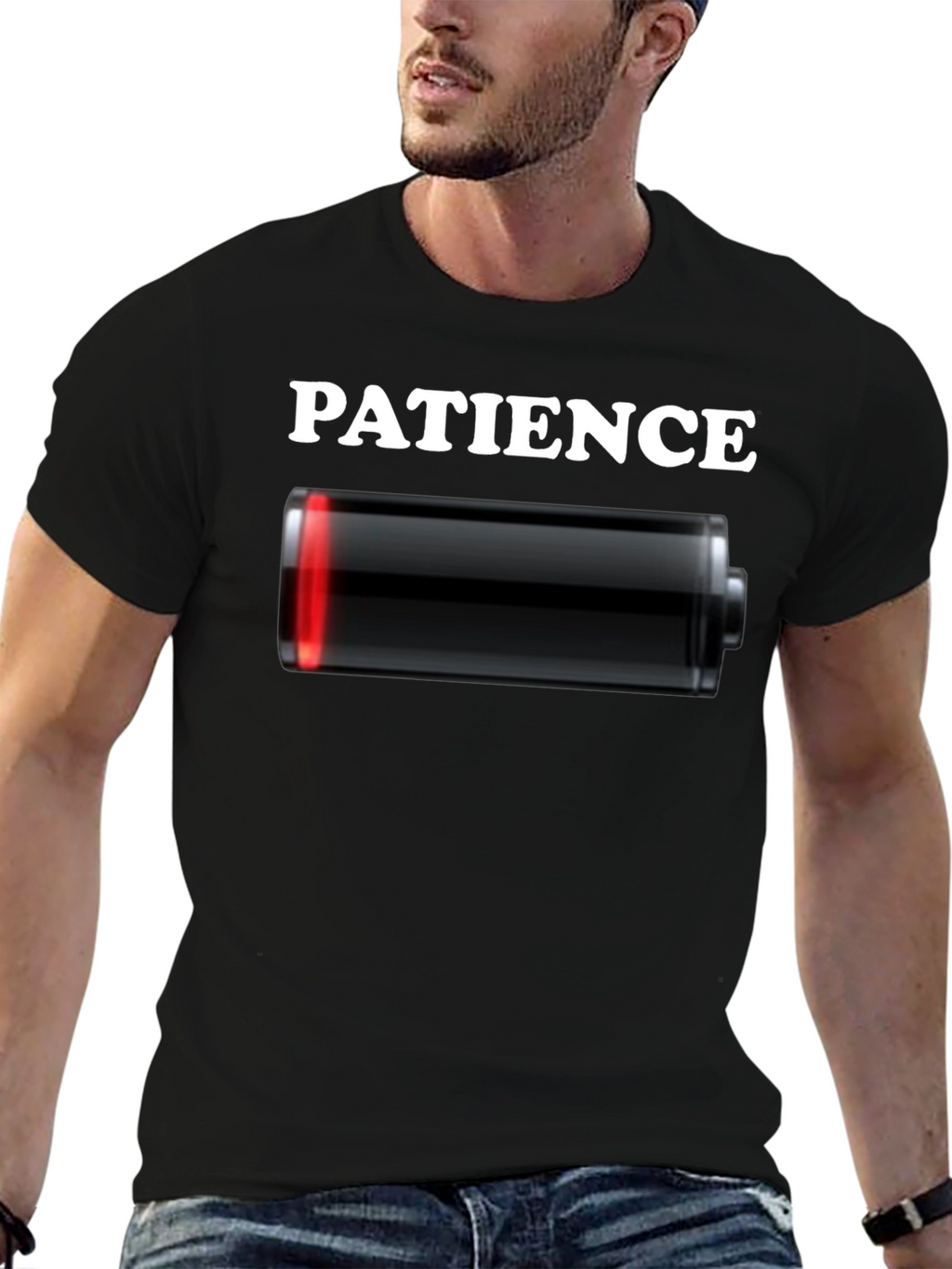 Low Patience Battery T-Shirt - Funny Graphic Tee