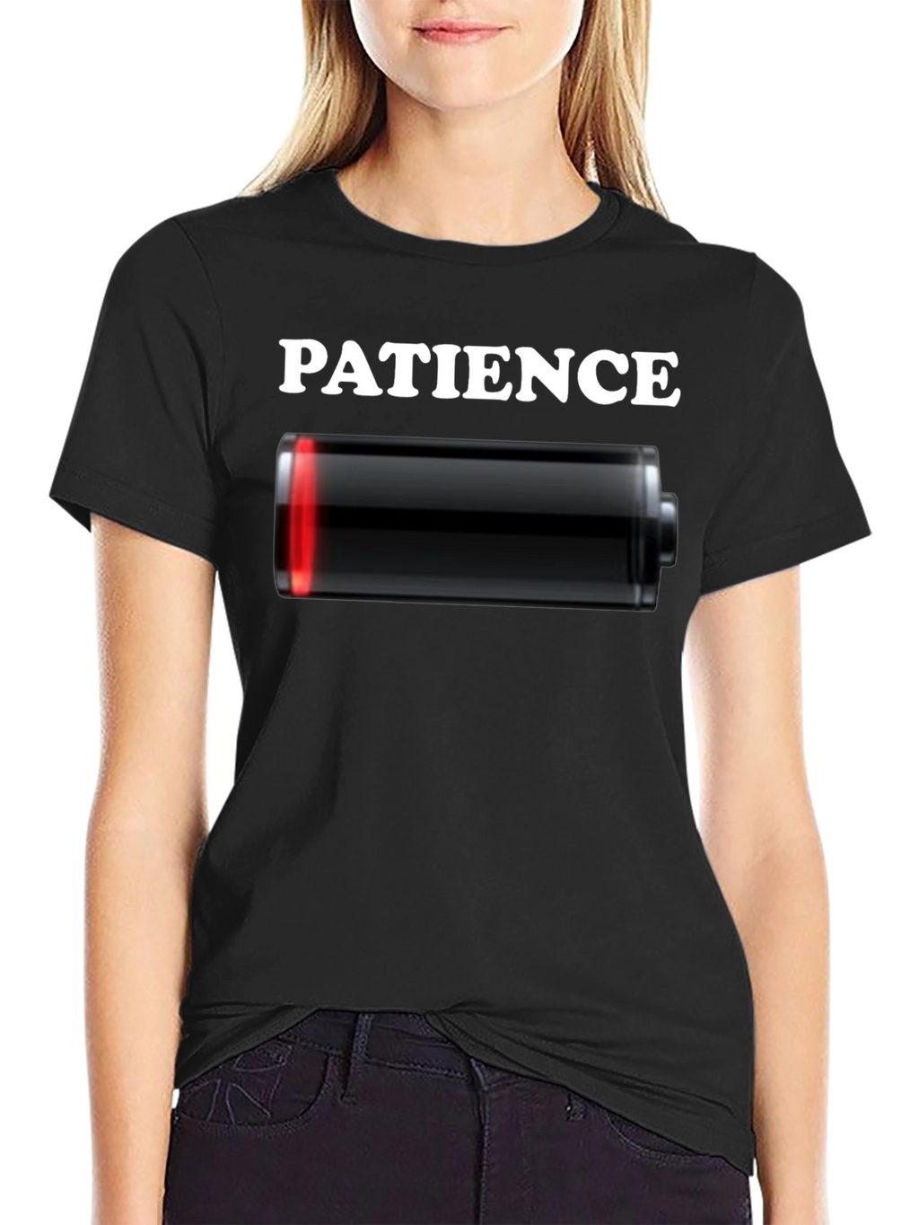Low Patience Battery T-Shirt - Funny Graphic Tee