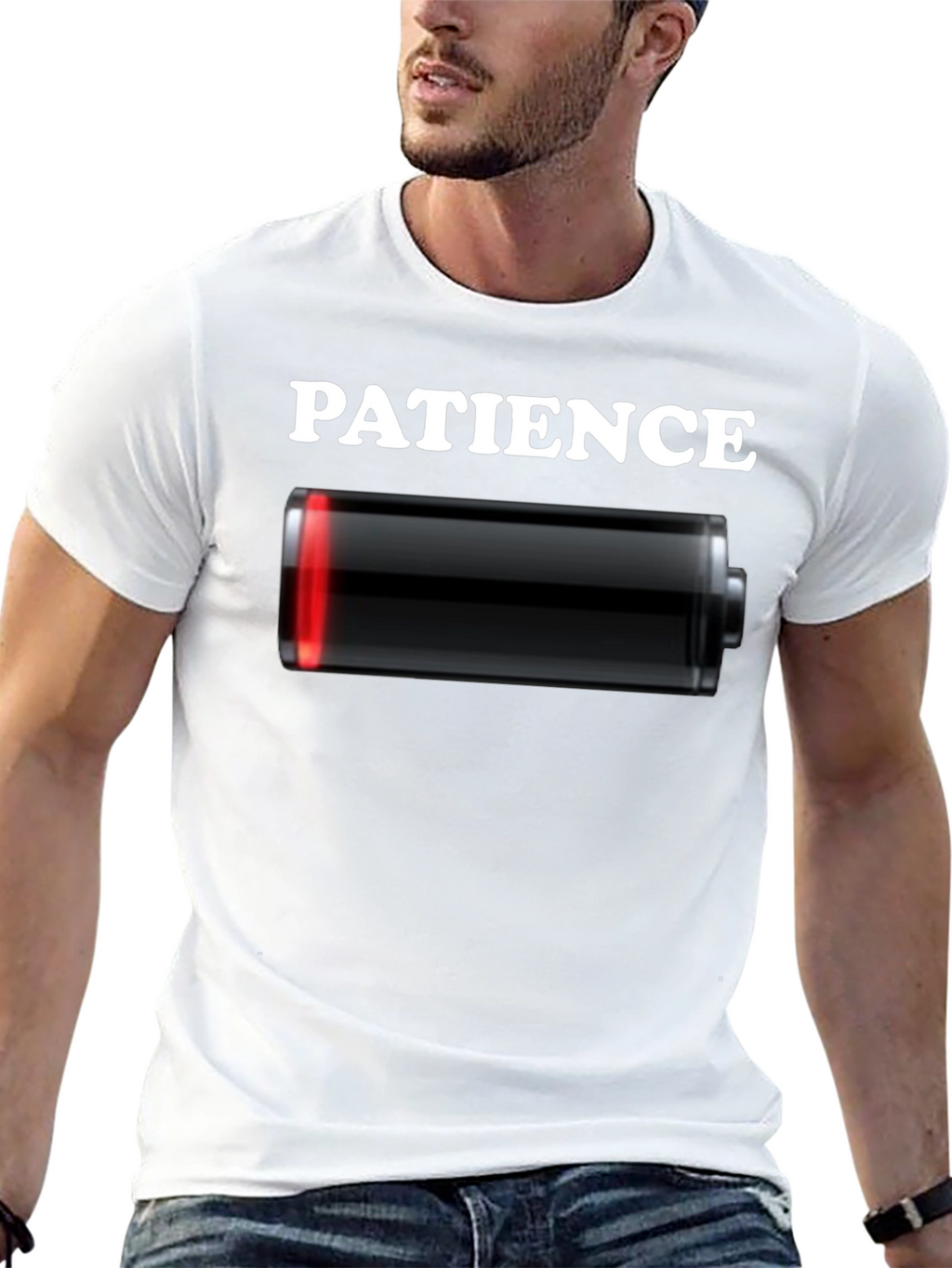 Low Patience Battery T-Shirt - Funny Graphic Tee