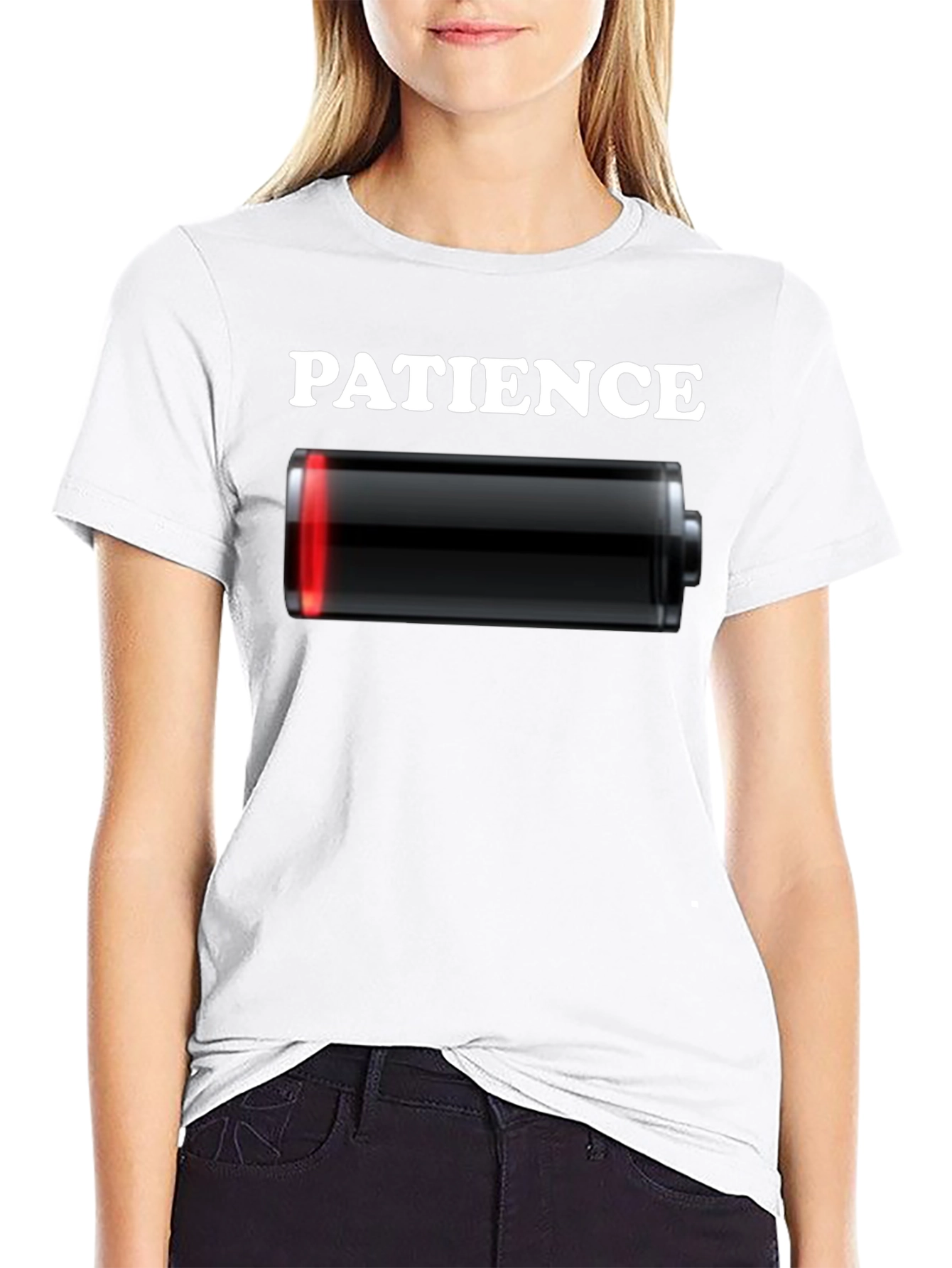 Low Patience Battery T-Shirt - Funny Graphic Tee