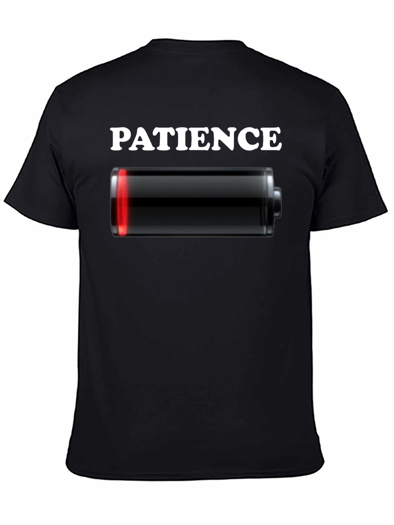 Low Patience Battery T-Shirt - Funny Graphic Tee