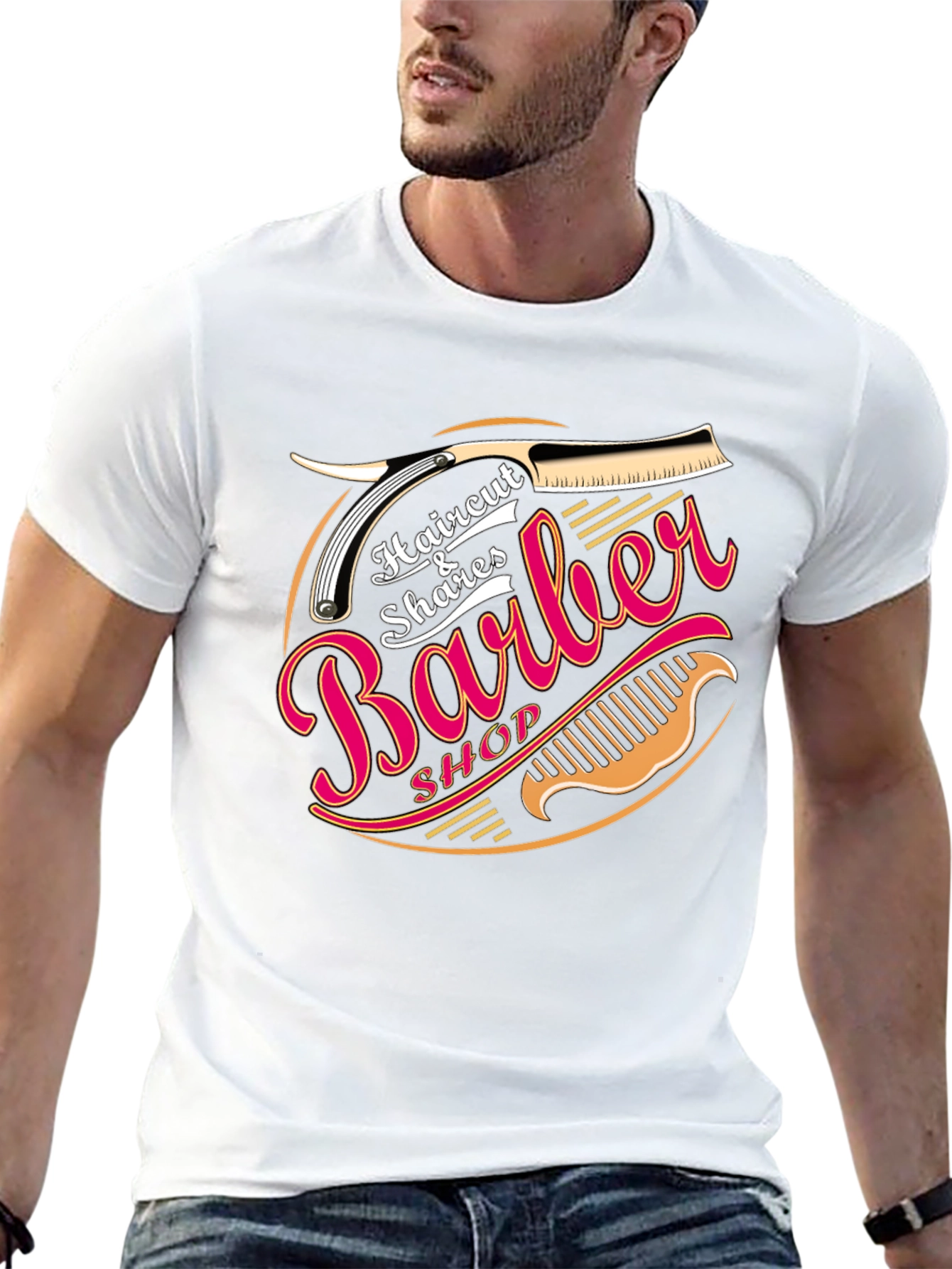 Barber Shop T-Shirt - Haircut Shaves Premium Tee