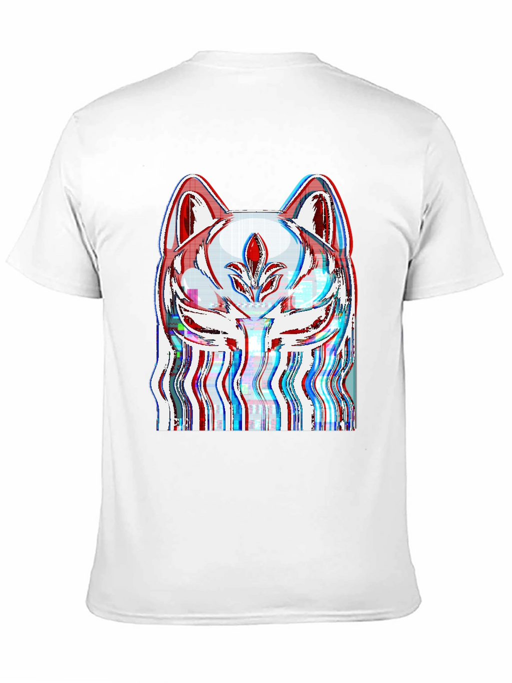 Glitch Fox Mask Graphic Tee - Black