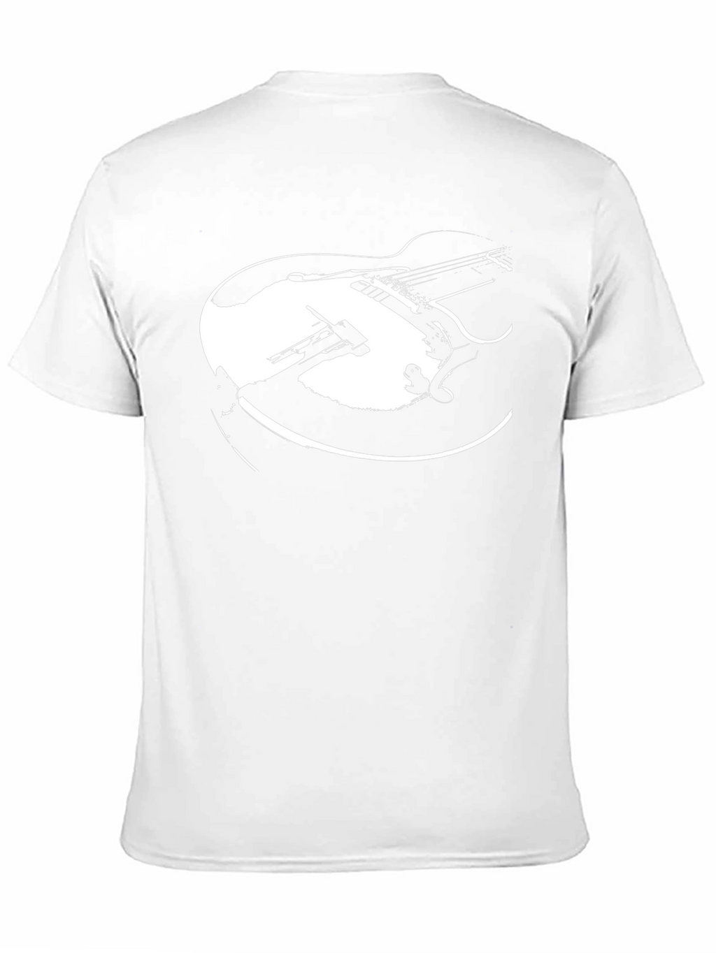 Black Guitar Graphic Tee - Retro Style