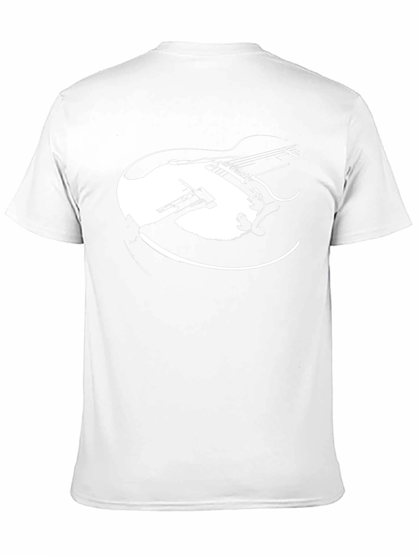 Black Guitar Graphic Tee - Retro Style