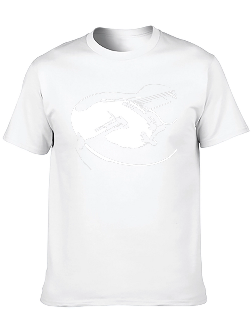 Black Guitar Graphic Tee - Retro Style