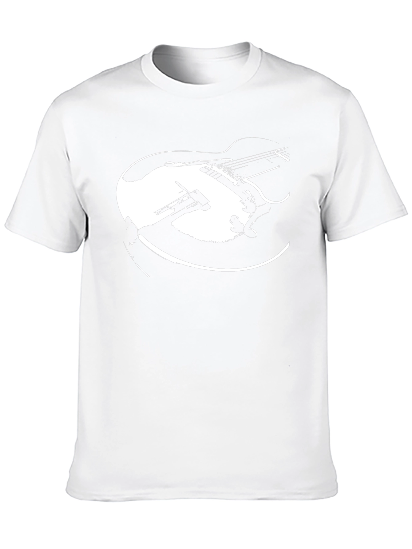 Black Guitar Graphic Tee - Retro Style