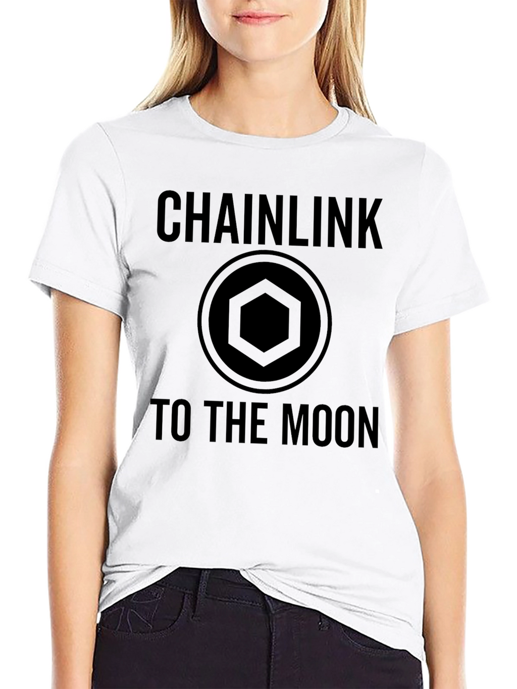Chainlink To The Moon Black T-Shirt Crypto HODL