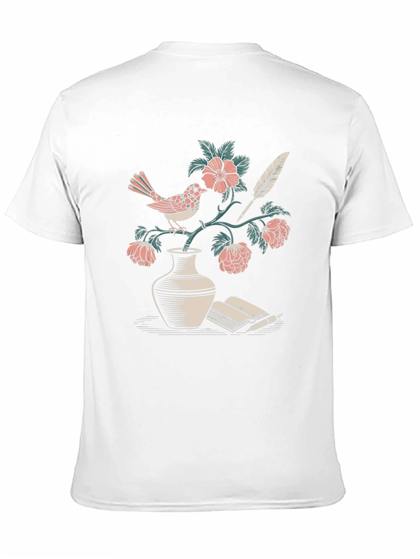 Bird & Book Graphic Tee - Literary Style Comfort