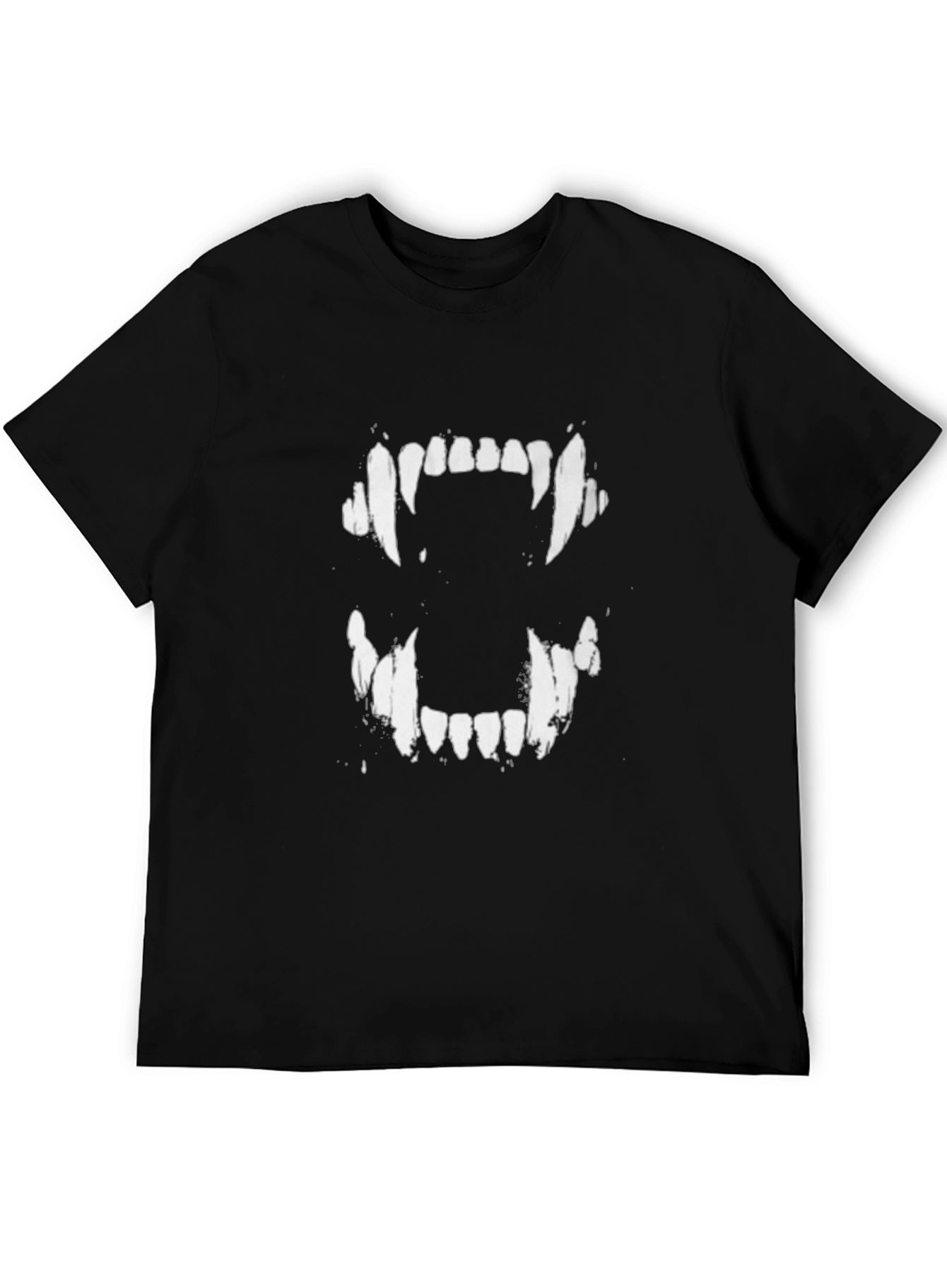 Mens Black Fang Teeth Graphic Tee