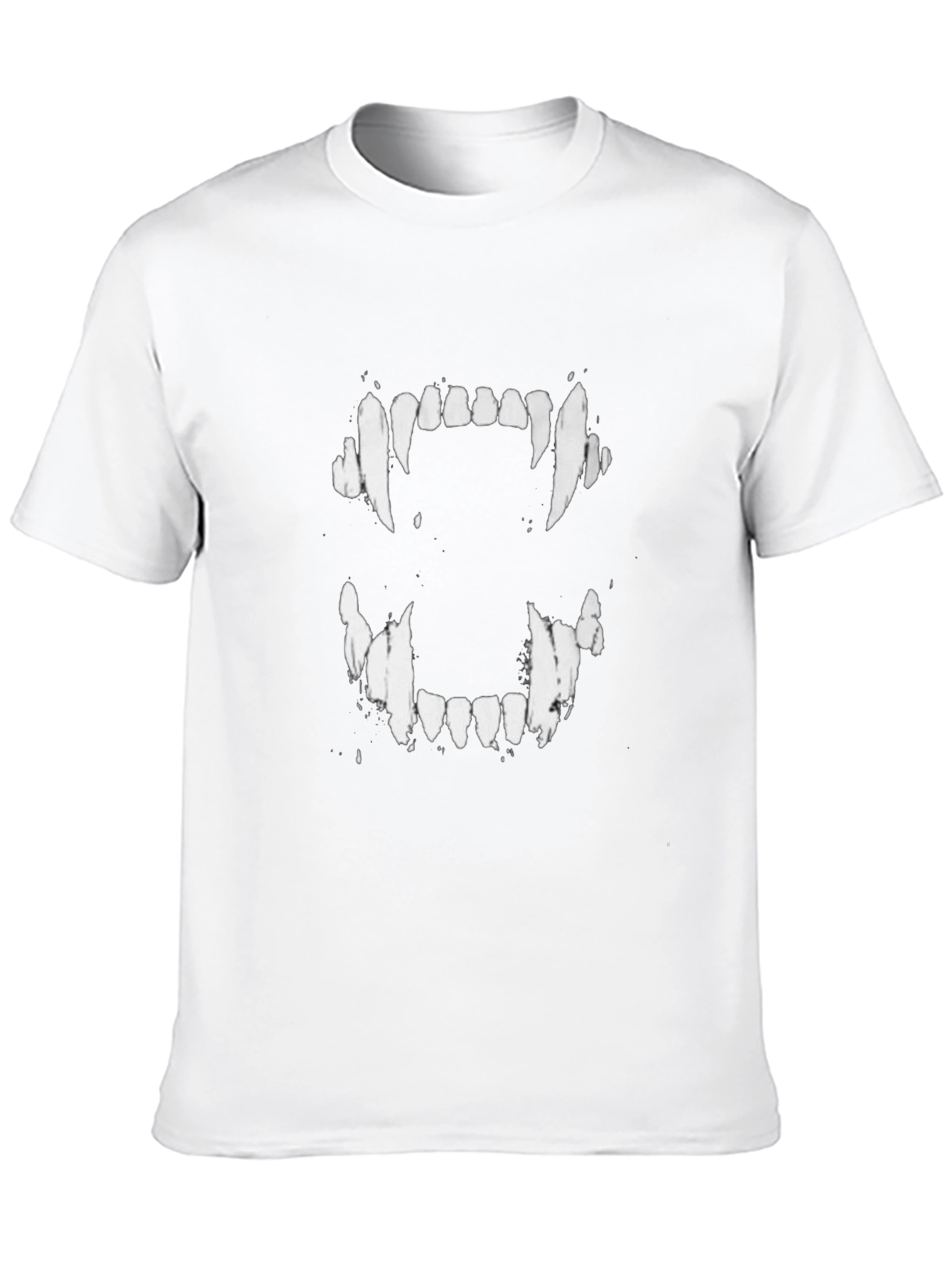 Mens Black Fang Teeth Graphic Tee